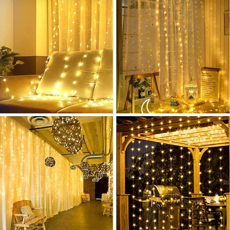 Cortina guirlanda Led - Decorações de natal