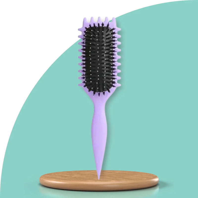 escova roxa para cachos