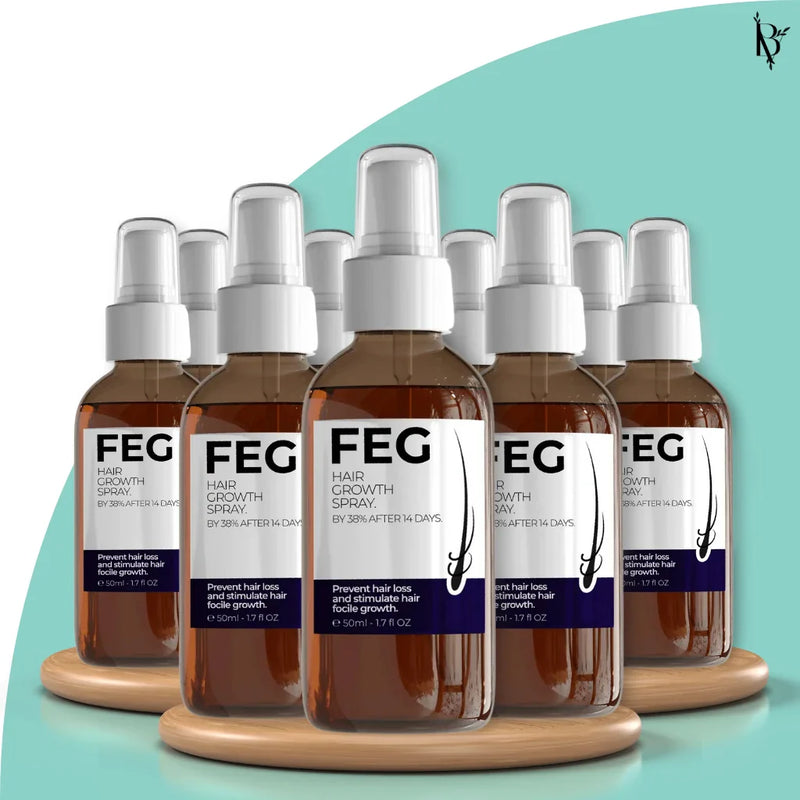 Compre 5 e Leve 10 unidades do FEG Plus+: Spray de Crescimento Capilar Intensivo da Bela Vital.