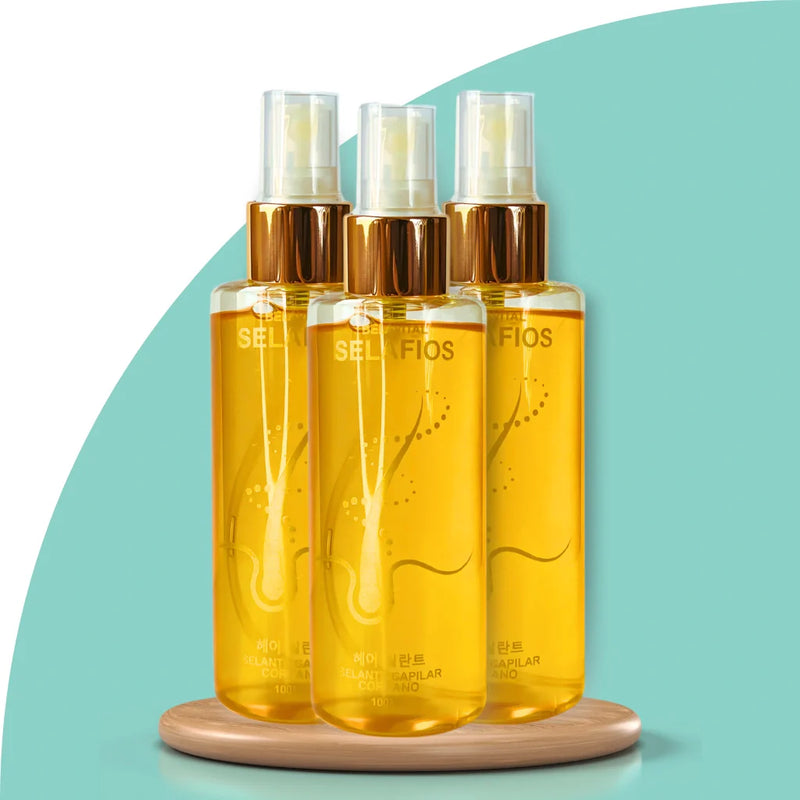 3 frascos do SelaFios 10 em 1: Spray Selador Multifuncional Coreano da Bela Vital.