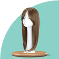 Topo de Cabelo com Franja Castanho Claro
