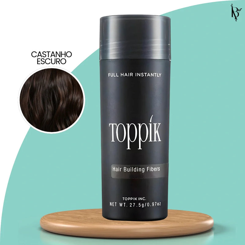 Toppik Hair Fiber da cor Castanho Escuro - Bela Vital